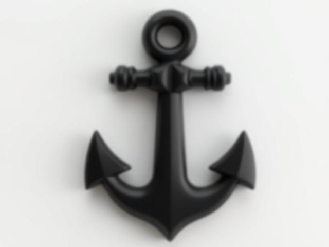 Ebonized Oak Ship's Anchor Wall Plaque
